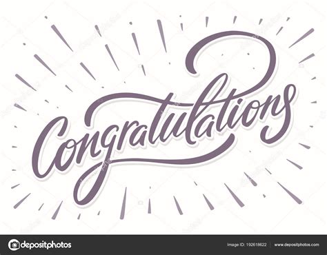 Congratulations Card Hand Lettering Stock Vector By ©alexgorka 192618622