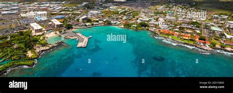 Aerial View Of Coastline Along Kailua Kona Hawaii USA Stock Photo Alamy