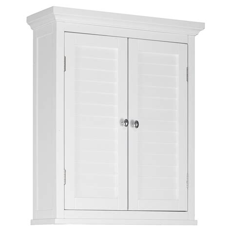 Elegant Home Fashions Slone Wall Cabinet 2 Shutter Doors White From