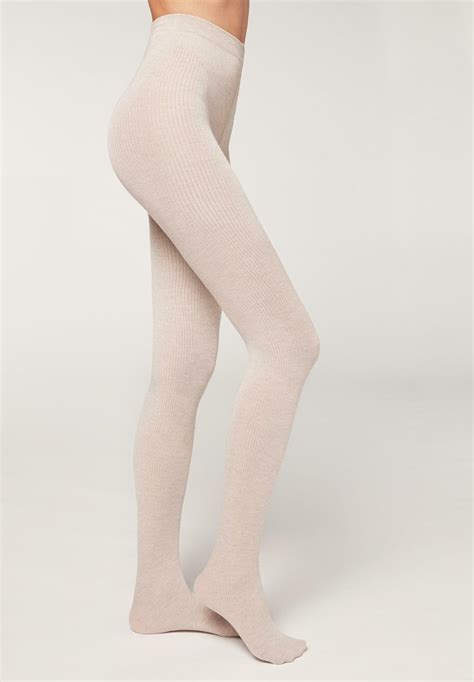 calzedonia thermo ribbed tights natural blend ribbed cashmere white zalando ie