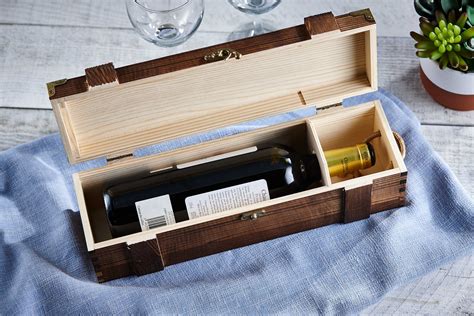 Personalized Wooden Wine Box Rustic Wine Box Wooden Wine Crate