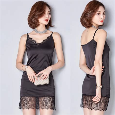 Buy Imitation Silk Woman Long Camisoles Hollow Out