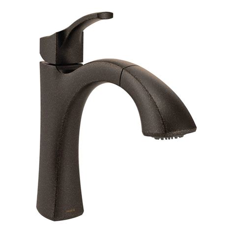 Moen bronze kitchen faucet ca116bku eco plus. MOEN Voss Single-Handle Pull-Out Sprayer Kitchen Faucet ...