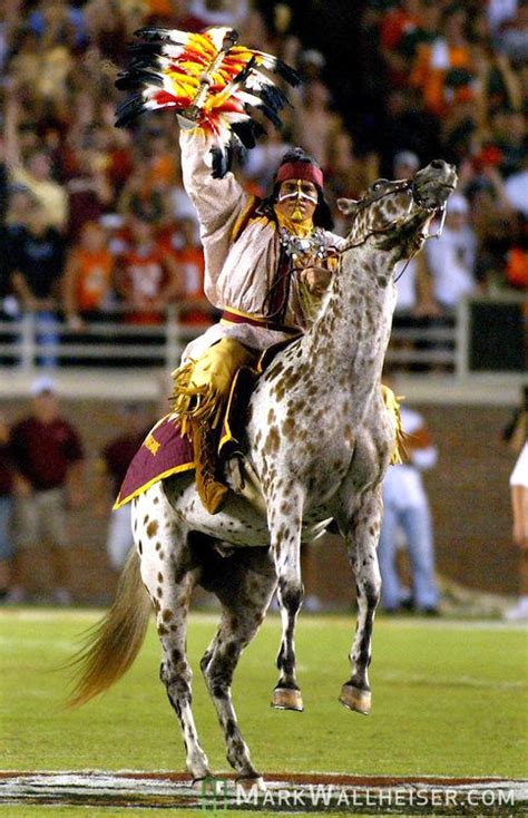 Florida State University Mascot Chief Osceola Rides His Horse