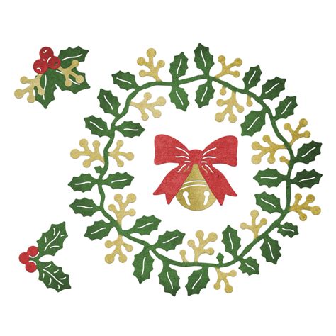 Cheery Lynn Designs Christmas Wreath 6 Piece Die Set B839