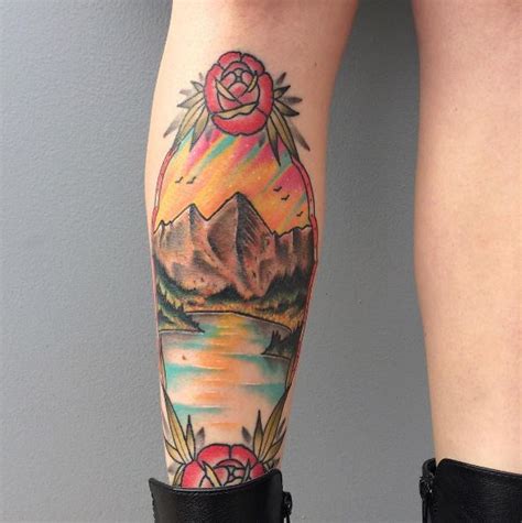 180+ Mountain Landscape Tattoos For Guys (2019) Scenic Designs | Tattoo Ideas