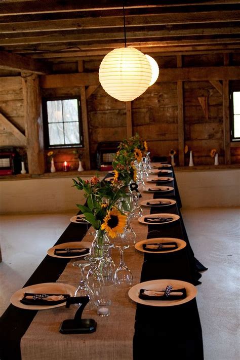 50 Burlap Table Decorations For Rustic Wedding Black Tablecloth