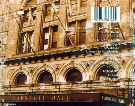 Carátula Trasera De Stevie Ray Vaughan And Double Trouble Live At Carnegie Hall Portada