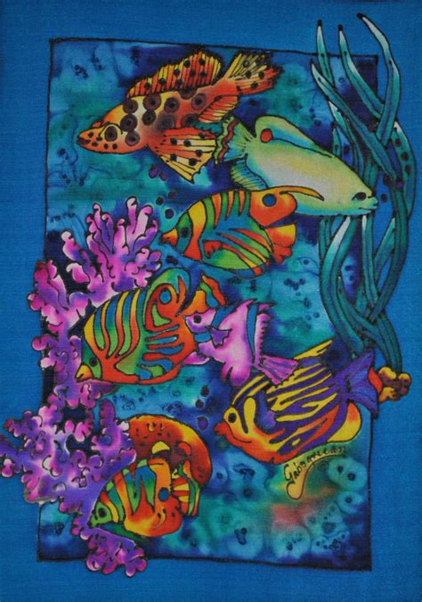 Art Gallery Sea Life Silk Painting By Gabogrecan