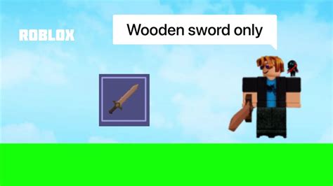 Wooden Sword Challenge Only Roblox Bedwars Youtube