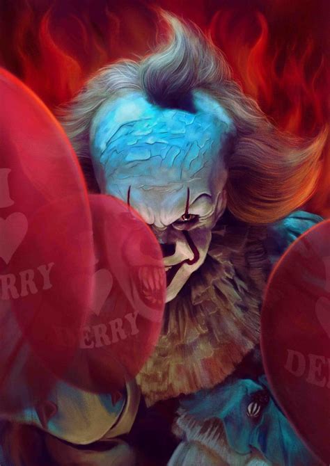 Pennywise Portrait Stephen King It Poster Print Horror Etsy
