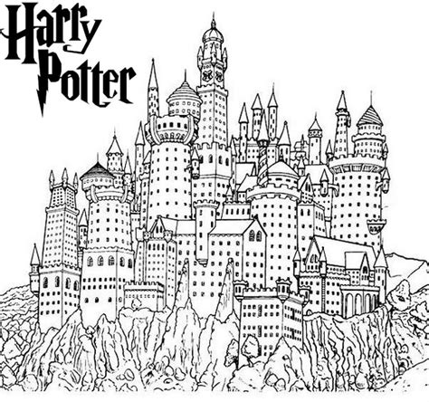 Awesome Harry Potter Hogwarts Castle Coloring Sheet