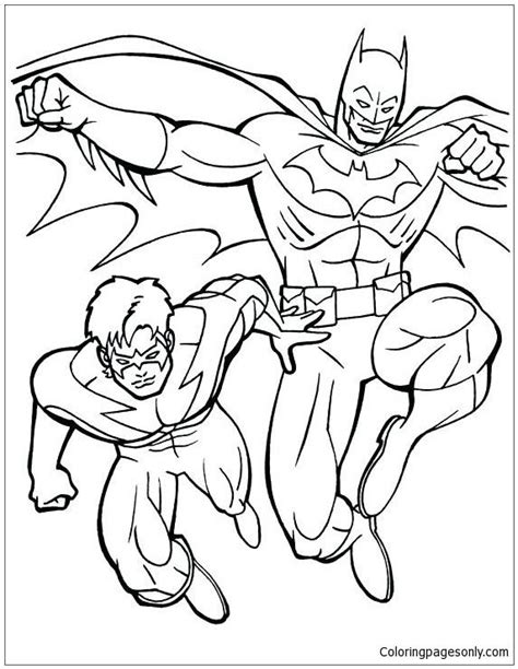 She allies with batman, robin and other prominent heroes of the comic series to fight the villains of the gotham city. Batman and Robin Coloring Pages in 2020 | Batman coloring ...