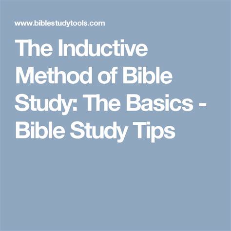The Inductive Method Of Bible Study The Basics Bible Study Tips