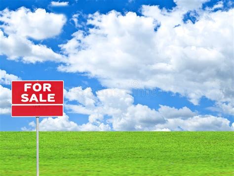 Land For Sale Sign On Empty Meadow Real Estate Conceptual Image