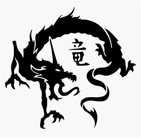 Tribal Dragon Chinese Dragon Tattoo Tribal Hd Png Download Kindpng