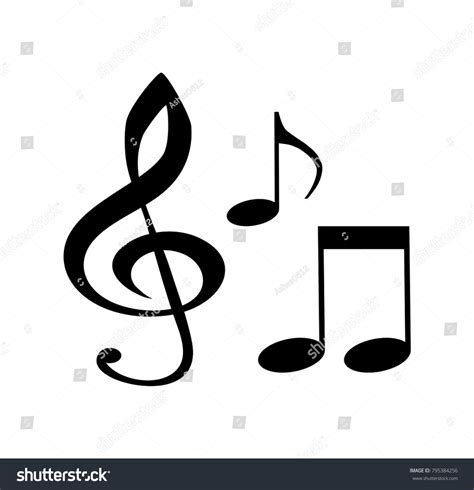 Musical Symbols Musical Notes Treble Clef Stock Vector Royalty Free