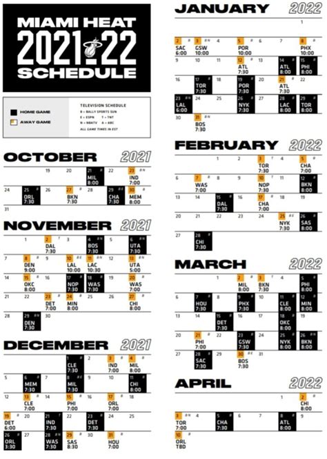 The Miami Heat S Complete Schedule For The 2021 22 Season Printable