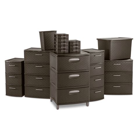 Sterilite 3 drawer storage cart with clear drawers a. Sterilite Espresso Weave Storage Collection - Walmart.com