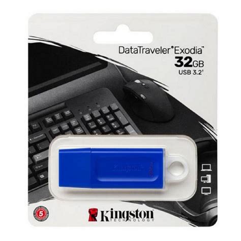 Pendrive Kingston Usb 32 32gb Datatraveler Exodia Azul