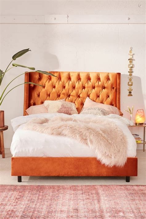 Charlotte Velvet Tufted Wingback Bed Velvet Bed Frame Bed Frame