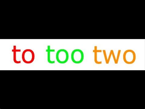 If you're like most parents, you spend a lot of time helping your child learn how to spell. how to spell: to, too, two - YouTube