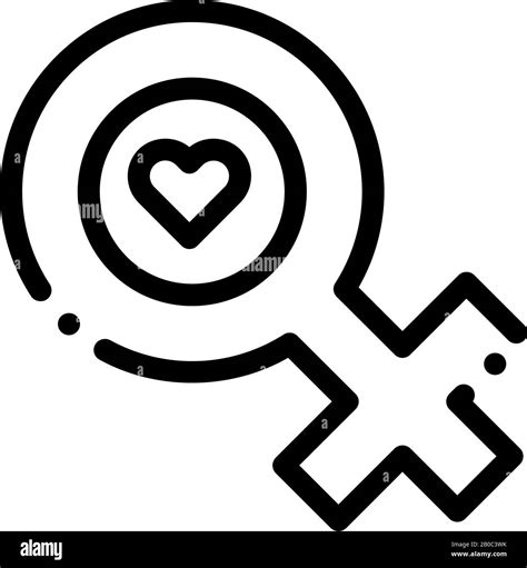 Female Mark Heart Icon Vector Outline Illustration Stock Vector Image And Art Alamy