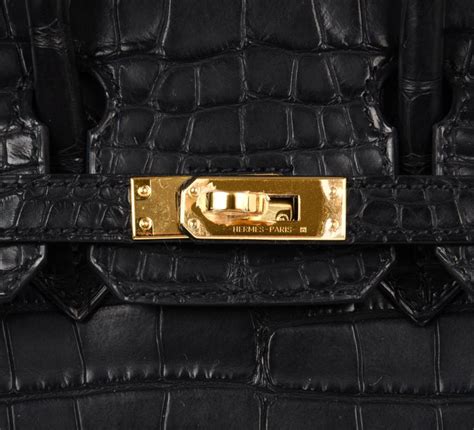 The permabrass hardware has a distinct brass tint that fits right between gold and silver's making it the so black collection, currently one of the most desirable on the market, was not always as coveted as. Hermes Birkin 25 Bag Matte Black Alligator Gold Hardware ...