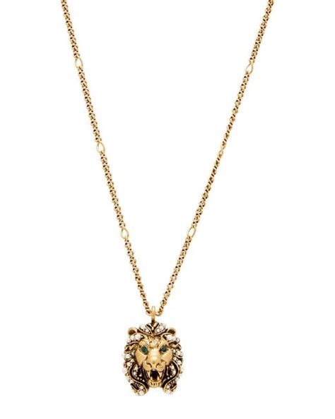 Gucci Lion Beaded Necklace In White Lyst