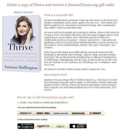 Arianna Huffington S Thrive Book Buying As Charity The Answer Guy