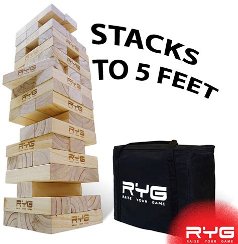 Buy Ryg Giant Wooden Toppling Tower Large Tumbling Timbers Blocks