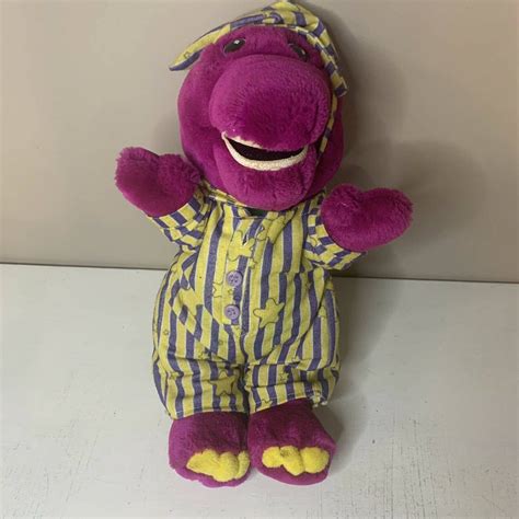 Vintage Barney The Dinosaur Pjs Bedtime Pajamas Plush Toy 90s Etsy Uk