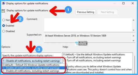 Turn Off All Windows Update Notifications Using Display Options For