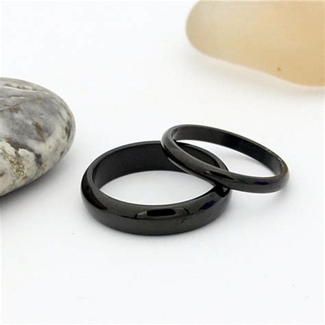 Titanium Black Ring For Couples Polish Craft Simple And Fashion