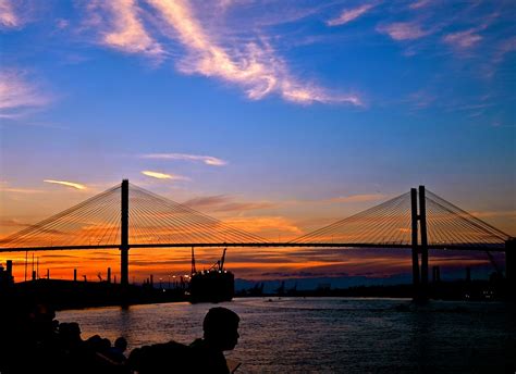 Sunset Talmadge Bridge Savannah Ga A Photo On Flickriver
