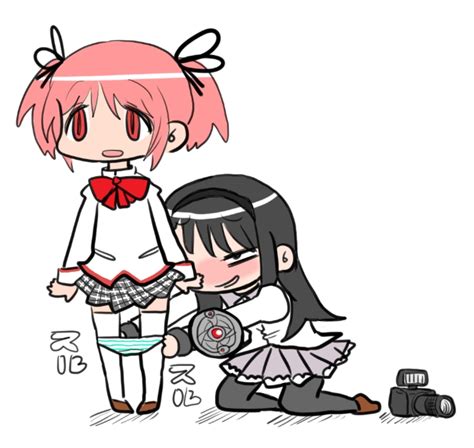 Akemi Homura And Kaname Madoka Mahou Shoujo Madoka Magica Drawn By