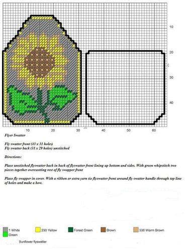 Sunflower Flyswatter Cover Plastic Canvas Patterns Plastic Canvas