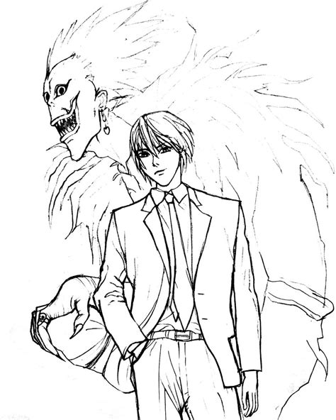 Páginas Para Colorir Ryuk E Yagami Páginas Para Colorir Death Note