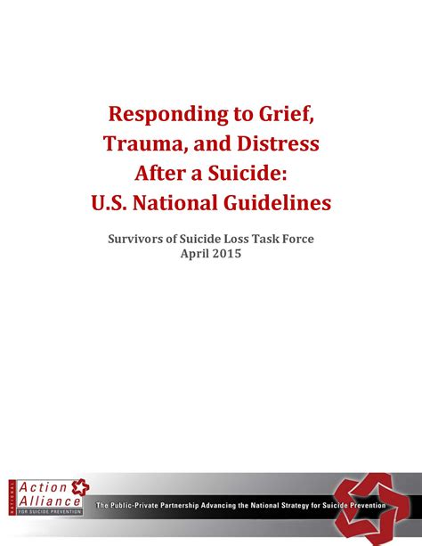 Responding To Grief Trauma And Distress After A Suicide Us