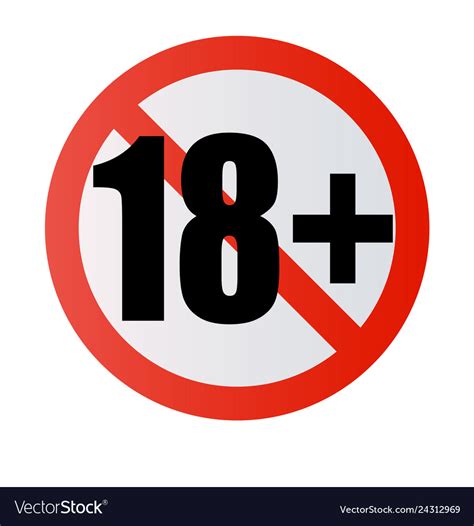 Under 18 Years Prohibition Sign Adults Only Vector Image