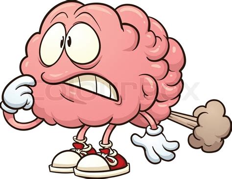 Cartoon Brain Having A Brain Fart Vector Clip Art