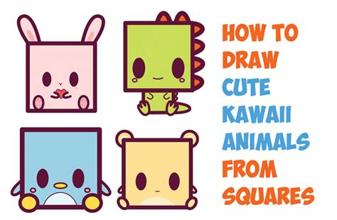 How To Draw Cute Kawaii Chibi Cartoon Characters From The Square