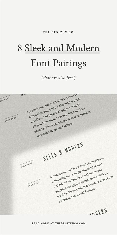 8 Sleek And Modern Font Pairings That Are Also Free — The Denizen Co Font Pairing