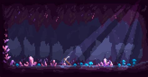 Pixel Art Crystal Cave By Kristyglas Pixel Art Games Pixel Art