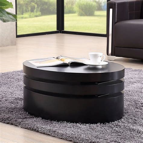 Height adjustable rotating coffee table: Uenjoy Rotating Coffee Table Living Room Furniture (Round ...