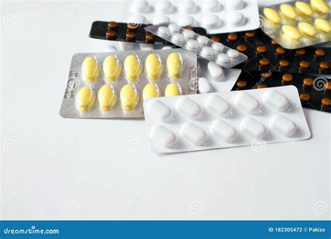 Painkiller Tablets Pills And Capsules Medicine Using For Treatment And