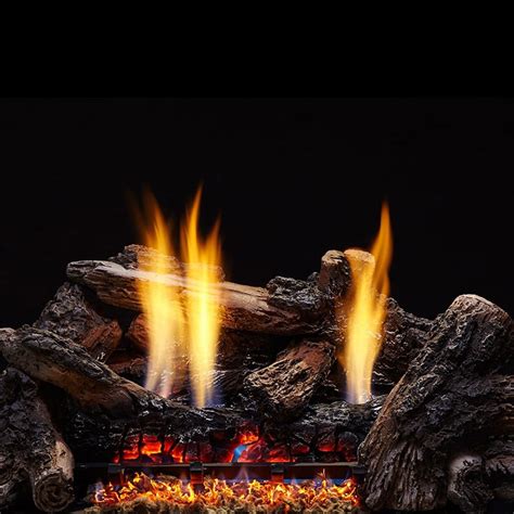 Hargrove Heritage Char Ventless Gas Log Set With Remote Ready Burner Marx Fireplaces And Lighting