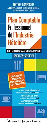 9782862684833 Plan Comptable Professionnel De Lindustrie Hôtelière
