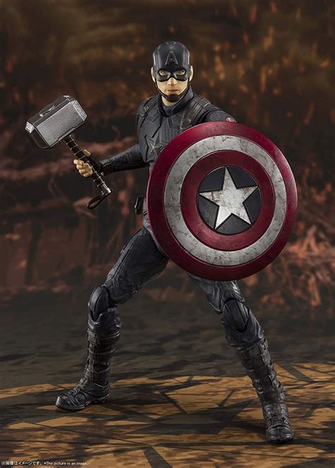 Captain America With Shield And Thor Hammer Mjölnir Captain America