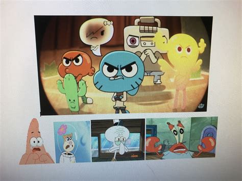 Gumball And His Friends Angry At Patrick Squidward Sandy Mrkrabs